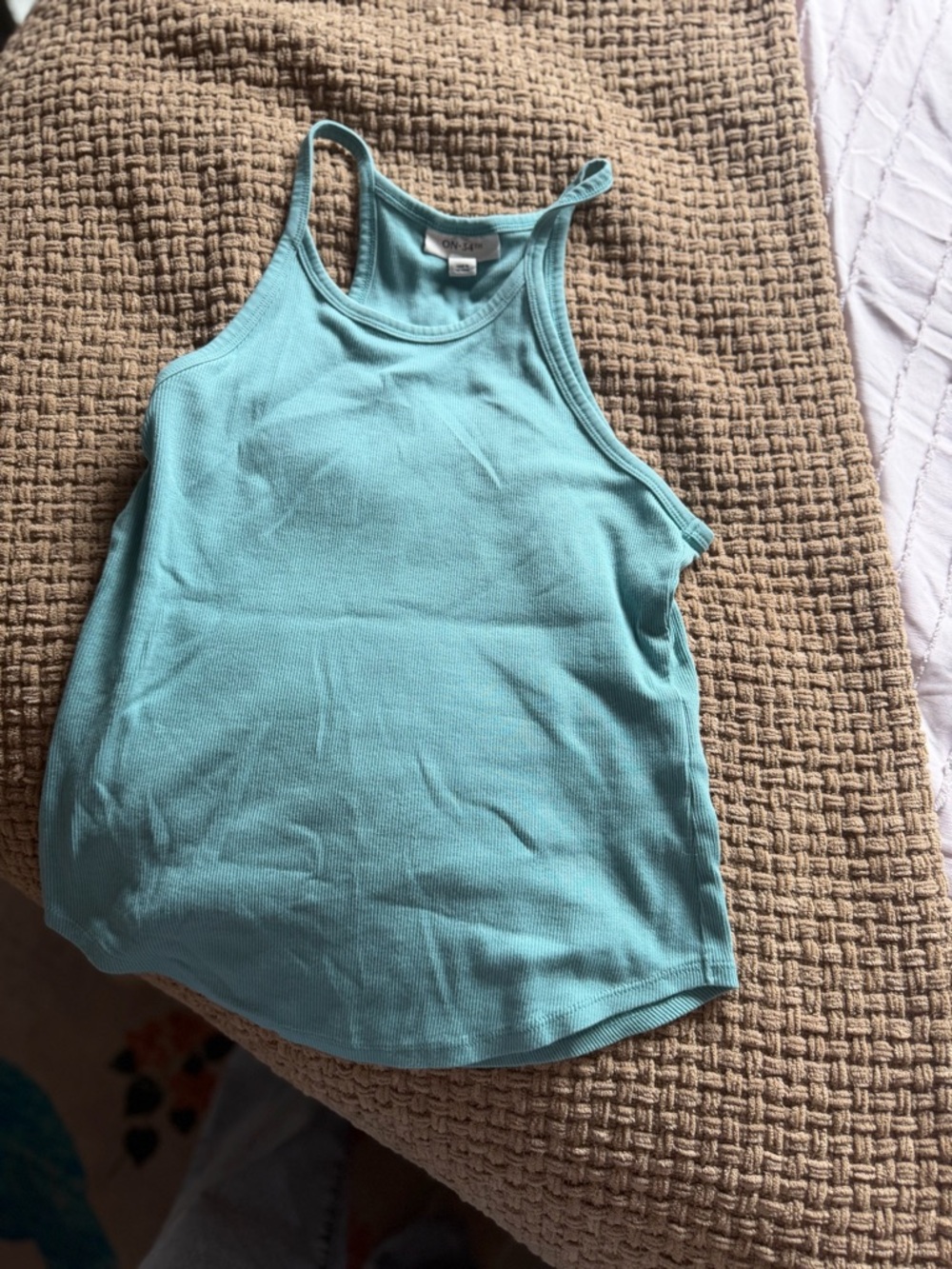 Light Teal Ribbed Tank Top - Women's